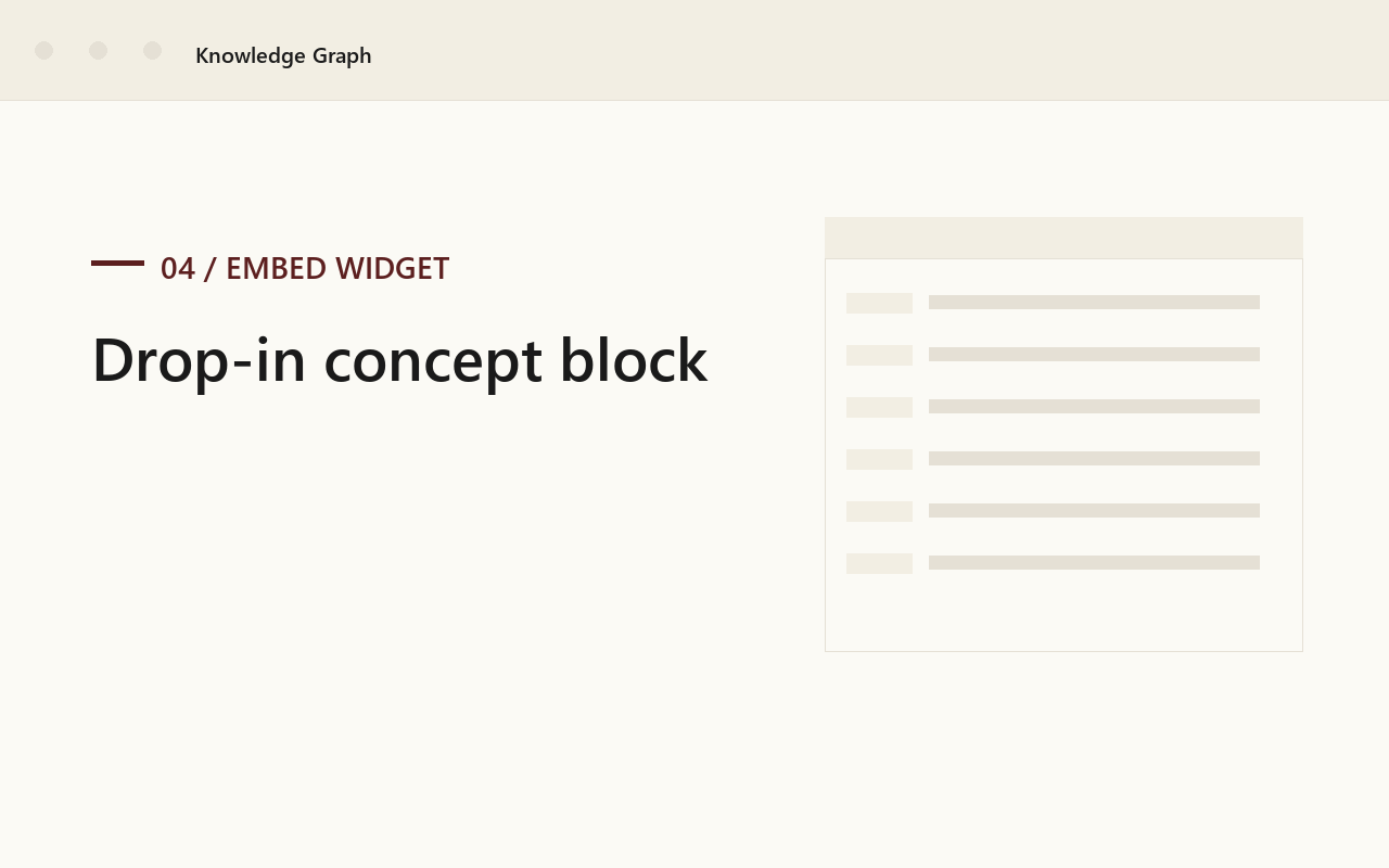 An embed widget rendering a concept block inside a host page